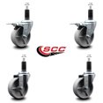 thumbnail image 2 of 4 Inch Semi Steel Swivel 1-1/8 Inch Expanding Stem Caster Set 2 Total Lock Brake, 2 of 2
