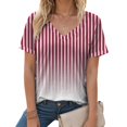 thumbnail image 2 of vigerkar Summer Tops for Women 2025 Short Sleeve V Neck T Shirts Trendy Vintage Basic Tees Loose Comfy Blouses Casual Outfits Red, M, 2 of 6