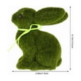 thumbnail image 3 of Tyidzon Easter Bunny Figurine - 6.1 Inch Flocked Moss Bunny Statue for Tabletop, Green Easter Decorations for Spring Home Decor Gifts, 3 of 7