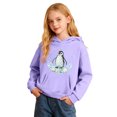thumbnail image 2 of XAOFW Girls Hoodies Long Sleeved Marine Animal Printed Hooded Sweatshirts Kids Soft Cozy Casual Winter Wear Pullover Comfortable Top 6-7 Years, 2 of 4