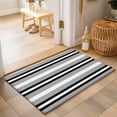 thumbnail image 2 of Entryway Rug 2'x3', Black Gray Striped Kitchen Runner Rugs Non-Slip Carpet Mats, Contemporary Minimalist Lines Art Bedside Rugs Runners Washable Floor Carpet for Bathroom Laundry Room, 2 of 8