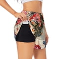 thumbnail image 1 of Balery Butterflies And Flowers Painting Pantalones cortos deportivos para mujer con forro y dos bolsillos, elásticos, para entrenamiento, gimnasio, yoga-Medium, 1 of 7