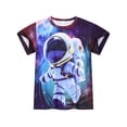 thumbnail image 4 of HWJAD Boys Cool Summer Outfits Set for Toddler Kids Short Sleeve Tee and Shorts 2 Pieces Little Boys Astronaut Clothes, 4 of 11