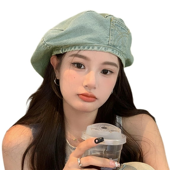 Elegant Denims Beret Hat for Women Soft Bonnet Hat Vintage Painters Cap Fashion Cap Casual Sunproof Cap