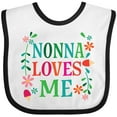thumbnail image 3 of Inktastic Nonna Loves Me Granddaughter Girls Baby Bib, 3 of 4
