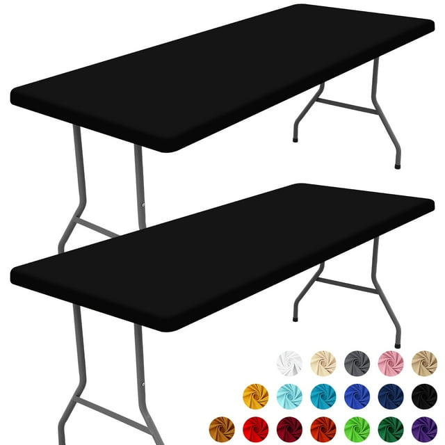Mantel Moosfor Spandex, paquete de 2, para mesas rectangulares de 5 pies