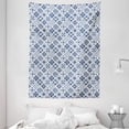 thumbnail image 1 of Navy Blue Tapestry, Mediterranean Traditional Art Elements with Spanish Portuguese Influences, Wall Hanging for Bedroom Living Room Dorm Decor, 60W X 80L Inches, Dark Blue White, by Ambesonne, 1 of 2