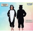 thumbnail image 3 of Cat One Piece - Plush Adult Animal Costume Jumpsuit by FUNZIEZ! (Black, Medium), 3 of 7