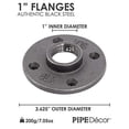 thumbnail image 3 of Pipe Decor 1 Malleable Cast Iron Floor Flange 10 Pack, Industrial Steel Grey Fits Standard One Inch Black Threaded Pipes Nipples and Fittings, Build Vintage DIY Furniture, Ten Plumbing Flanges, 3 of 3