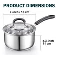 thumbnail image 2 of Cook N Home Professional 3 Quart Stainless Steel Saucepan with Lid, Kitchen Induction Cooking Sauce Pot Pan, Stay-Cool Silicone Handle, Dishwasher Safe, 2 of 6
