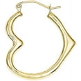thumbnail image 2 of Primal Gold 10 Karat Yellow Gold Lightweight Heart Shape Hoop Earrings, 2 of 5