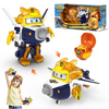 Super Wings Toys, Equipment Upgraded-Animal Paul 5 " Transformer Toys,Transforming from Toy Jet to Robot Action Figure, Airplane Toy for Kids 3-5 Years Old, Birthday Party Supplies for Kids（760965）