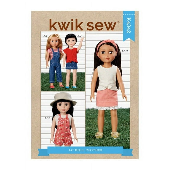 Kwik Sew Sewing Pattern 4342 - 14" Doll Clothes, Size: OS (One Size)