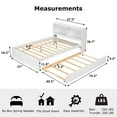 thumbnail image 3 of Full Trundle Bed with Bookcase Headboard, Wood Full Size Platform Bed Frame for Teens, No Box Spring Needed (White), 3 of 12
