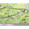thumbnail image 2 of Soimoi polyester Crepe Fabric Tea Cup,Star Anise & Lemon Slice Vegetable Fabric Prints By Yard 42 Inch Wide, 2 of 3