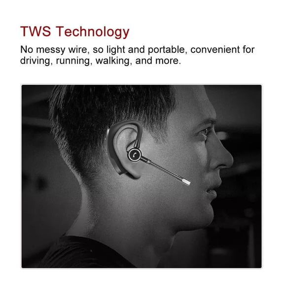 Auricular inalámbrico TWS Nikou con gancho para la oreja color Negro