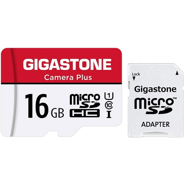 Carte Micro SD Giga 16 Go, appareil photo Plus 90 Mo/s, vidéo Full HD, carte  mémoire U1 C10 classe 10 Micro SDHC UHS-I, 