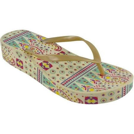 MUK LUKS Wedge Flip Flops