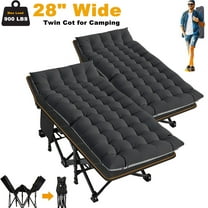 ABORON 2 Packs Camping Cot XL Folding Twin Cot for Outdoor with 2 Sided Cushion & Carry Bag, 28" Wide Foldable Sleeping Cot for Adults, Protable Cots Bed, 900LBS(Max Load)