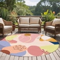 thumbnail image 4 of Round Area Rug 5ft Mid Century Morandi Abstract Geometric Area Rugs Washable Low Pile Floor Carpet for Bedroom, Boho Minimalist Art Non Slip Soft Rugs for Living Room Entryway Dining Room, 4 of 9
