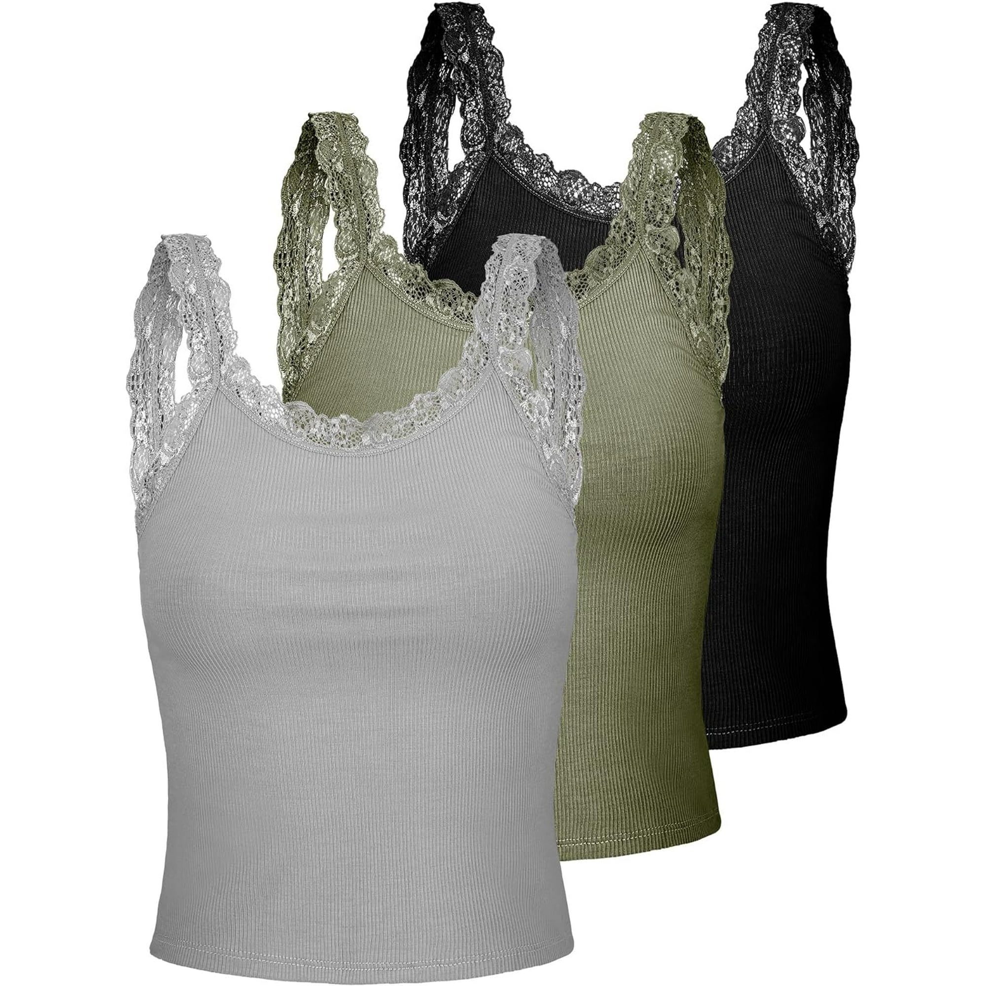 Black tank top with lace trim hotsell