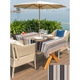 thumbnail image 6 of 60x84 Inch Outdoor Tablecloth with Umbrella Hole Zipper Rectangle Black Brown Striped Rectangular Tablecloths Outside Waterproof Modern Stripes Art Farmhouse Patio Table Cloth Cover for Picnic Party, 6 of 8
