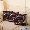 thumbnail image 5 of Red Grey Black Reversible Throw Pillow Covers for Kids Boys Girls Stripes Pillow Covers Home Decor 20 x 20-Inch Geometric Square Cushion Covers Set of 4 Decor Modern Striped Art Abstract, 5 of 6