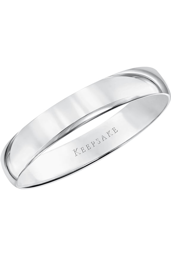 10kt White Gold Wedding Band, 4mm