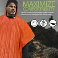 thumbnail image 5 of Lot de 4 Ponchos de Pluie Réutilisables d'Urgence, 90 % Rétention de Chaleur Corporelle / Équipement Résistant aux Intempéries pour Adultes / Idéal pour Camping, Randonnée & Kits de Survie (Orange), 5 of 5