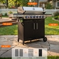 thumbnail image 3 of Flintex Upgraded 6 Burner Propane Gas Grill with Infrared Side Burner, 54,300 BTU, Diamond Grates & Reversible Griddle for Outdoor BBQ, 3 of 10