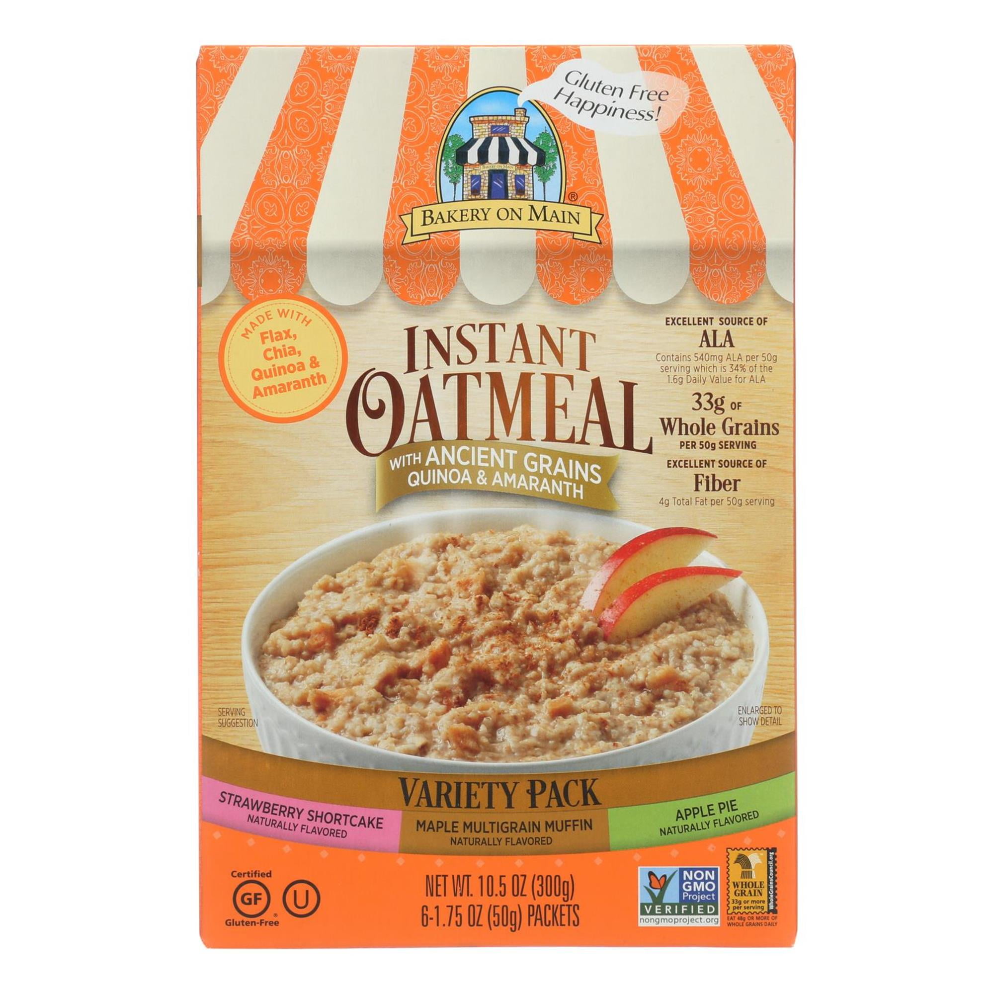 Bakery On Main Gluten Free Instant Oatmeal, Variety Pack, 6 Packets