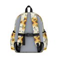 thumbnail image 3 of Sunflower and Butterfly Cream Pattern Backpack for School, Cute School Bag with Adjustable Shoulder Straps and Padded Back, 13.4"x11"x4.7", 3 of 5