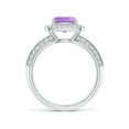thumbnail image 2 of ANGARA Natural 1.35 Ct. Amethyst with Diamond Halo Ring in 14K White Gold for Women (Ring Size: 3.5), 2 of 9