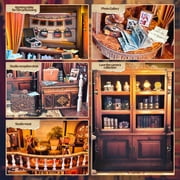 Music Park Book Nook Kit - 3D Wooden Puzzle with LED Lights, DIY Classic Photography Studio Miniature Dollhouse, Unique Birthday & Christmas Gift for Adults & Photo Enthusiasts