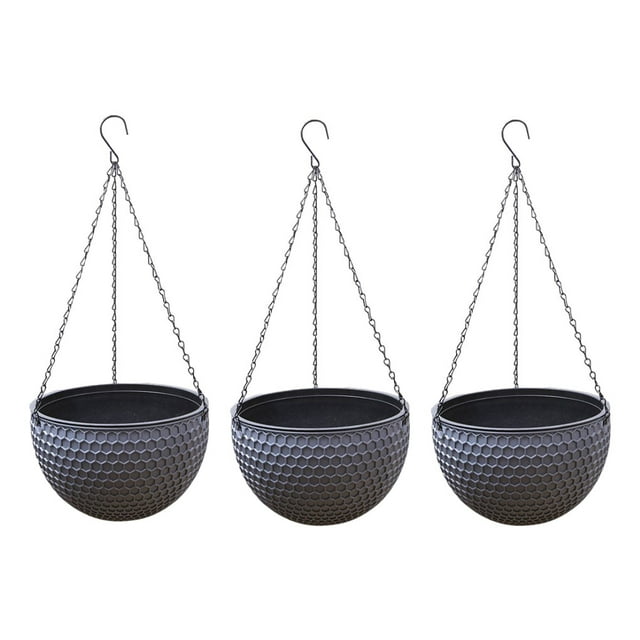 Maytalsory 3pieces Garden And Planter Hanging Flower Enhancing And Gardens Pot grey M 1Set