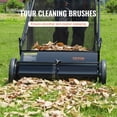 thumbnail image 3 of VEVOR Push Lawn Sweeper, 26-inch Leaf & Grass Collector, Strong Rubber Wheels & Heavy Duty Thickened Steel, Durable to Use with Large Capacity 7 Cu. ft. Mesh Collection Hopper Bag, 4 Spinning Brushes, 3 of 10