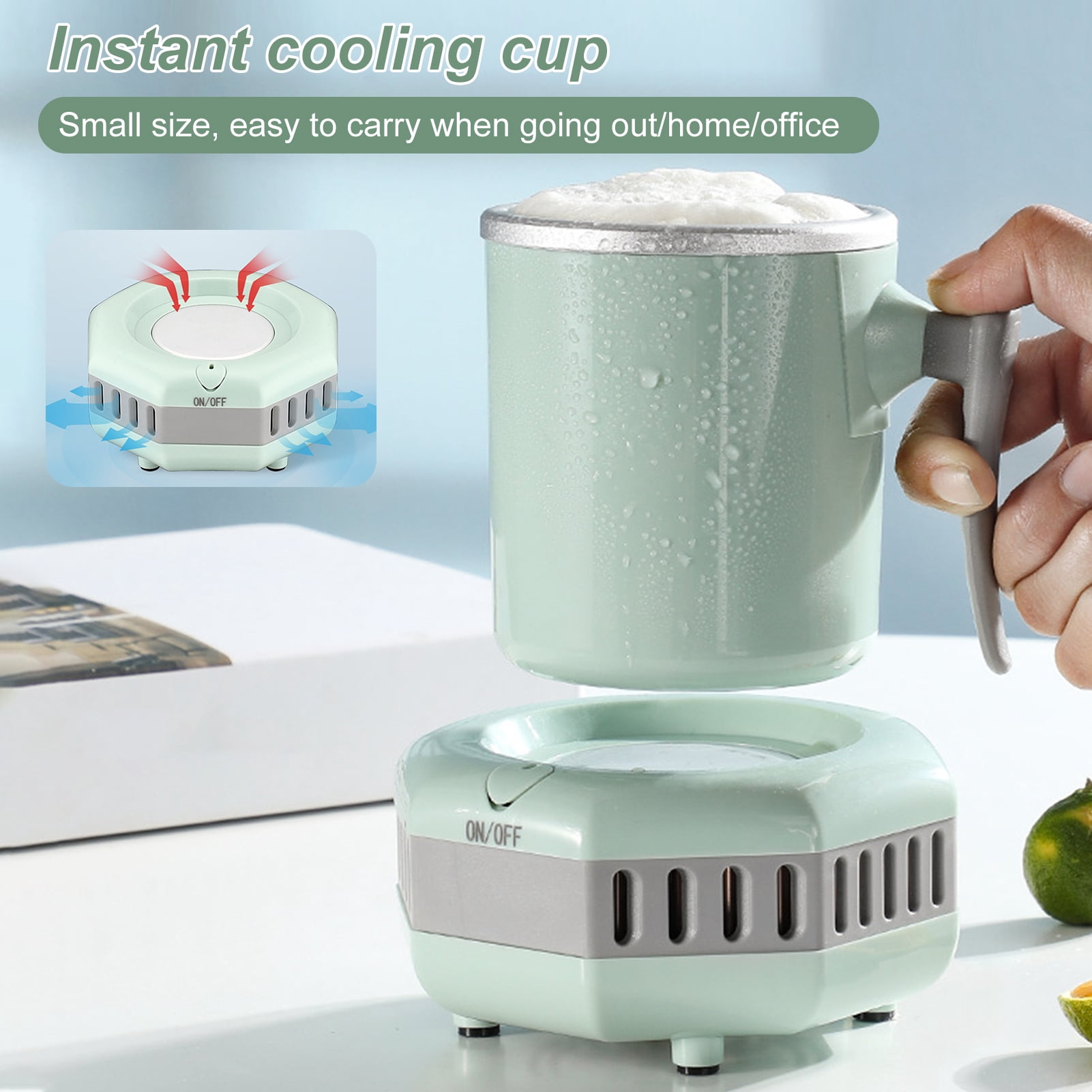 Sunjoy Tech Quick Cooling Cup Easy One-Touch Operation Portable Mini Electric Drink Instant Cooler with Sunken Style for Beer Juice Coffee