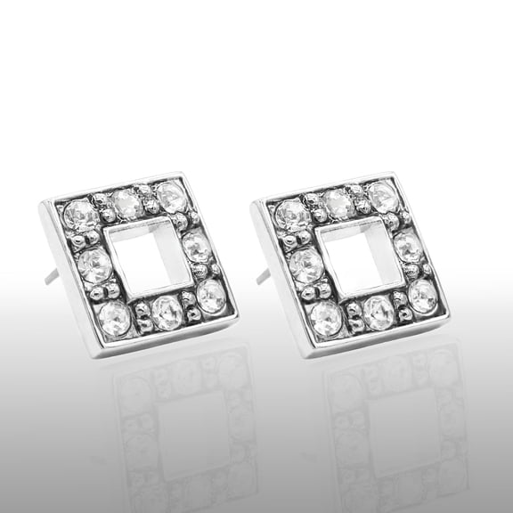 Elegant Square Crystal Stud Earrings - Austrian Crystal Geometric Fashion Jewelry