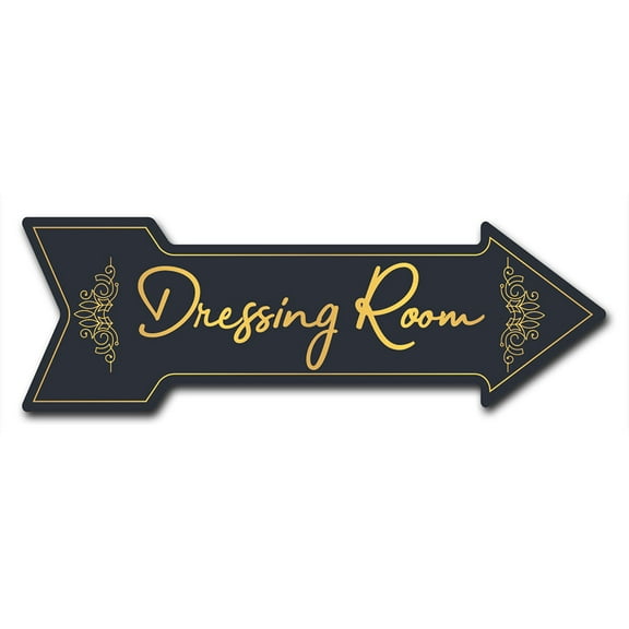 SignMission 12 x 36 in. Indoor & Outdoor Decor Direction Sticker Vinyl Wall Decals - Dressing Room - 24 in.