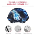 thumbnail image 3 of KLL Futuristic Blue Light White Tiger Pattern Shower Cap & Bath Cap for Women,Reversible Oversized Waterproof Shower Caps for all Hair Lengths,Elastic Reusable Bathing Hair Cap, 3 of 6