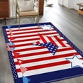 thumbnail image 2 of Area Rugs 2.7'x5', Independence Day Carpet for Living Room Bedroom Dining Room, American Flag Patriotic Star Red Striped Throw Kitchen Rugs Non Slip Washable Rectangle Indoor Outdoor Rugs, 2 of 8