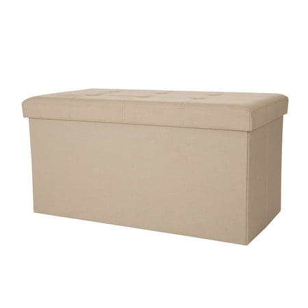 glitz home multi functional linen foldable storage ottoman benc