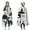 Black Halloween Witchcraft, variant on Wearable Blanket,Black Halloween White Ghosts Hooded Wearable Flannel Blanket for Adults & Teens,Winter Poncho Shawl Wrap Cape Cozy Anti-Pill,60"x80"