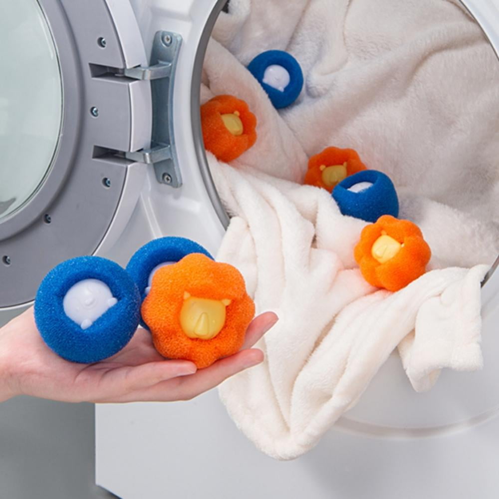 SLPUSH Laundry Lint Dryer Balls Pet Hair Remover for Laundry Non Toxic Reusable Washing Machine Dryer Tool Long Hair Catcher,6 Pcs ,Sky Blue + White, Size