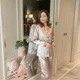 thumbnail image 4 of Pijama De Mujer Pantalones De Pijama Mujer De Seda 2 Piezas, 4 of 8