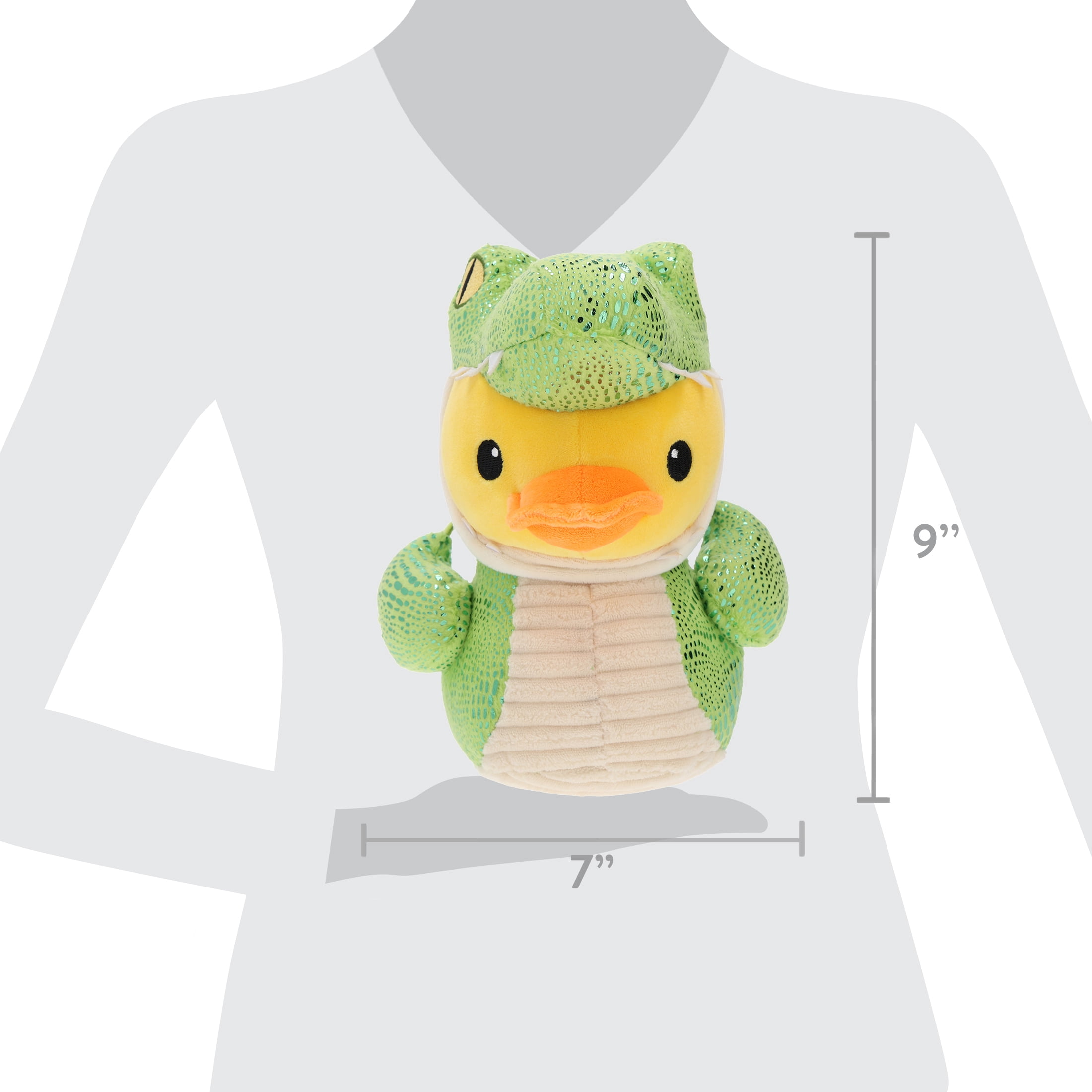 Small Crocodile Duck Plush, Green and Yellow, Summer by Way To