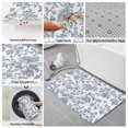 thumbnail image 6 of Blue Flower Bath Mat 3 Piece Bathroom Rug Set, Vintage Farmhouse Boho Leaf Spring Summer Non Slip Bath Rug Contour Mat and Toilet Lid Cover, Absorbent Shower Mats Soft Bath Rugs and Mats Sets, 6 of 8