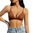 thumbnail image 1 of dmqupv Womens Bras No Underwire Push Up Juniors' Unlined Sheer Mesh Demi Underwire Bra Coffee L, 1 of 5