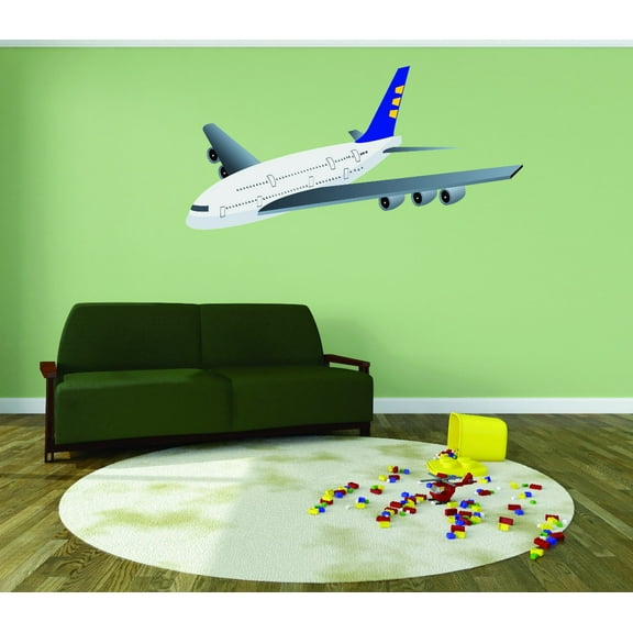 Custom Wall Decal Sticker : Flying Airplane 20x30"