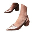 thumbnail image 2 of Mepaouo Women's Slingback Pumps Pointed Toe Block Heel Slip on Work Party Dress Shoes(Brown,7), 2 of 5